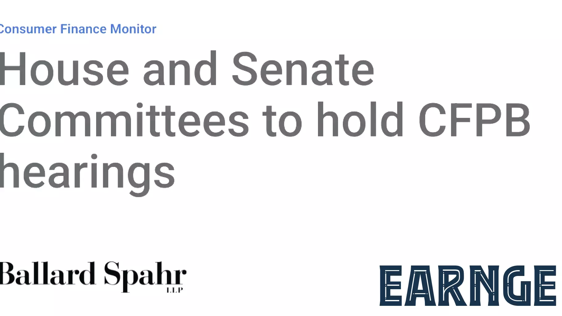 House and Senate Committees to hold CFPB hearings
